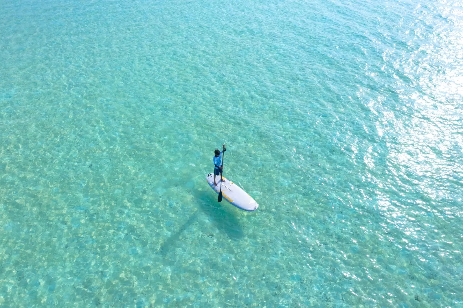 Paddle sur fond de mer